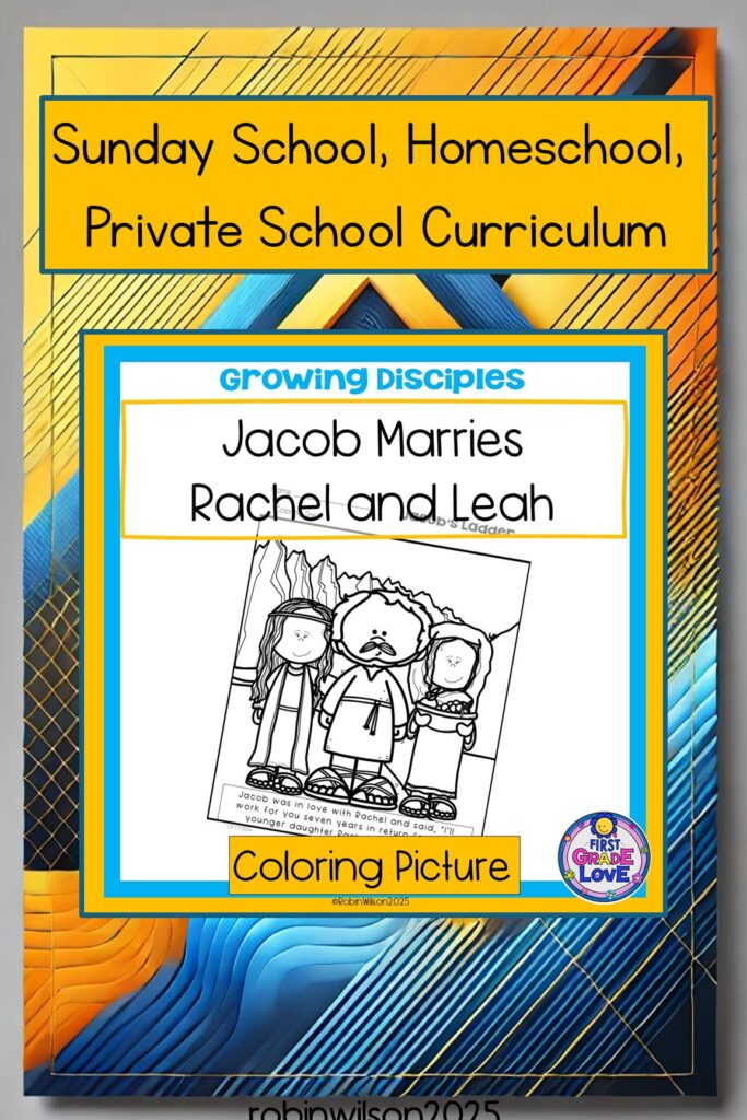 Jacob Leah and Rachel coloring sheet