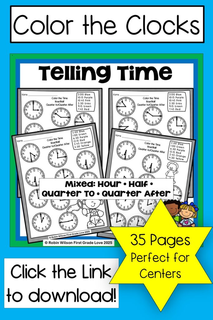 Telling Time Mixed hour, half hour, quarter to, quarter after